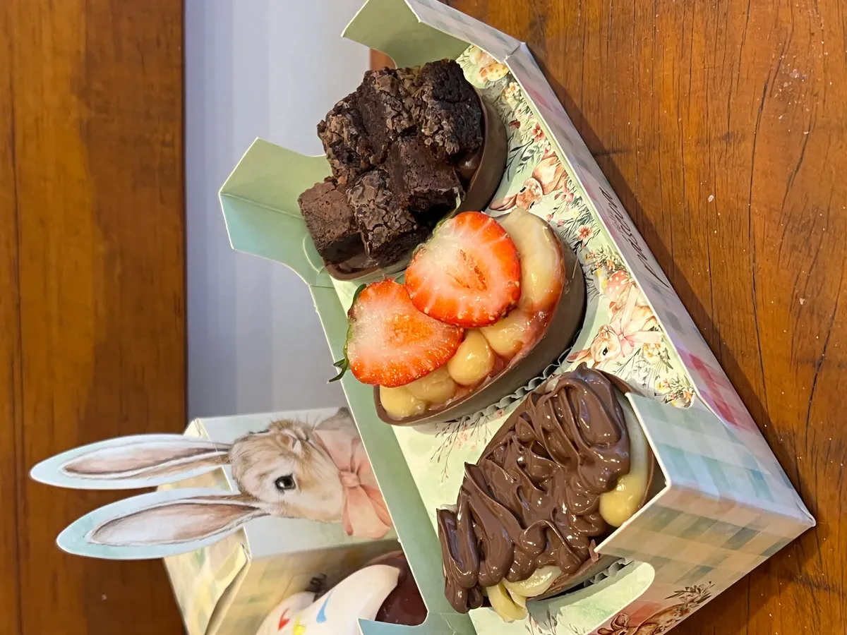 Mini trio de ovos premium.  artesanal